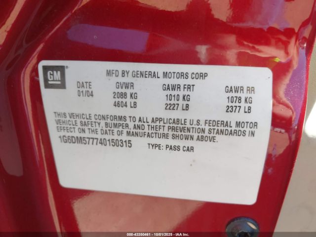 2004 CADILLAC CTS 1G6DM577740150315 Photo 8