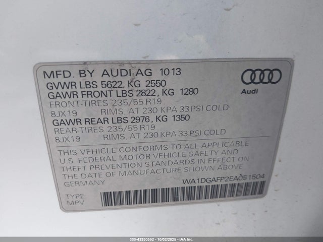 2014 AUDI Q5 WA1DGAFP2EA051504 Photo 8