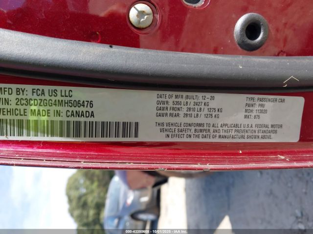 2021 DODGE CHALLENGER 2C3CDZGG4MH506476 Photo 8