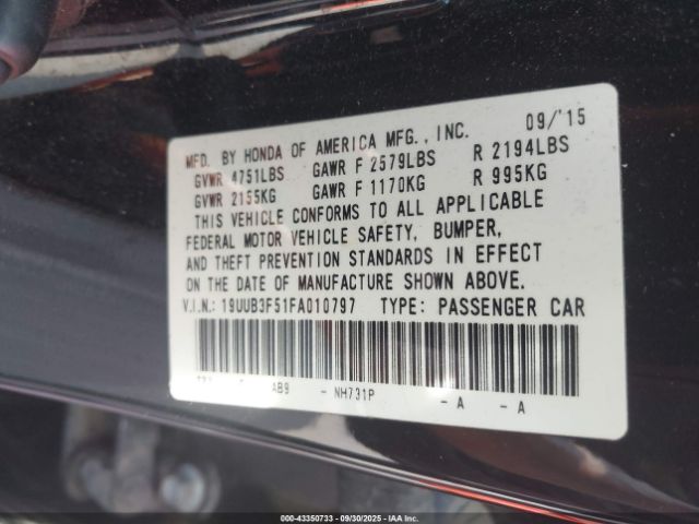 2015 ACURA TLX 19UUB3F51FA010797 Photo 8