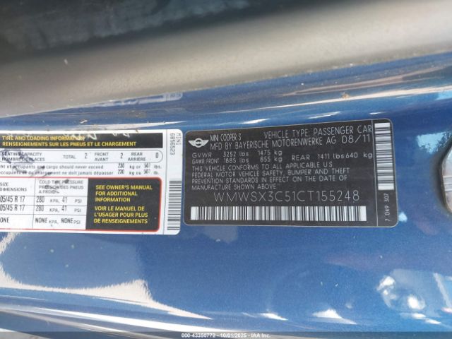 2012 MINI COOPER S WMWSX3C51CT155248 Photo 8