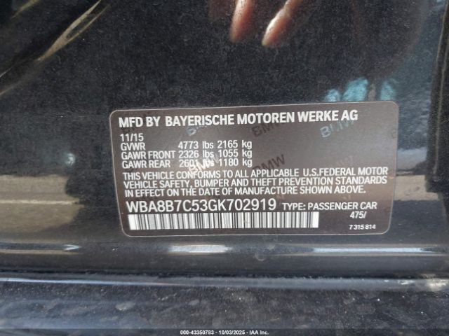 2016 BMW 340I WBA8B7C53GK702919 Photo 8