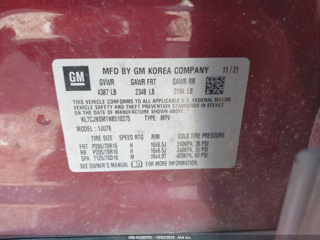 2022 CHEVROLET TRAX KL7CJNSM1NB510275 Photo 8