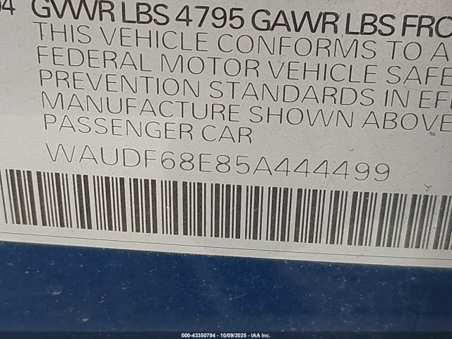 2005 AUDI A4 WAUDF68E85A444499 Photo 8