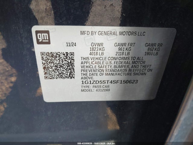 1G1ZD5ST4SF150623 Chevrolet lfv