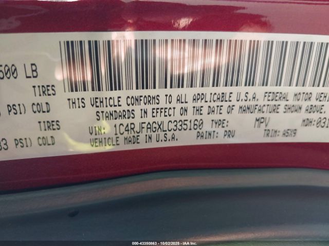 2020 JEEP GRAND CHEROKEE 1C4RJFAGXLC335160 Photo 8