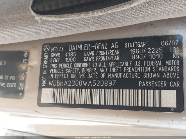 1998 MERCEDES-BENZ C 230 WDBHA23G0WA520897 Photo 8