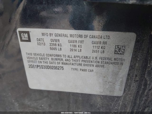 2013 CADILLAC XTS 2G61P5S30D9206275 Photo 8