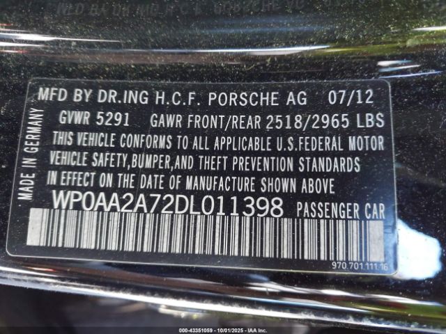 2013 PORSCHE PANAMERA WP0AA2A72DL011398 Photo 8