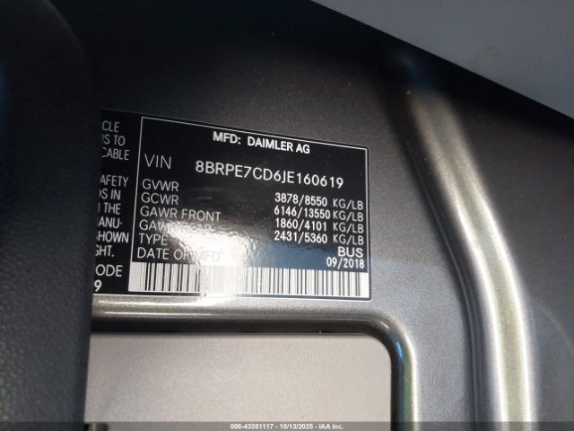 2018 MERCEDES-BENZ SPRINTER 2500 8BRPE7CD6JE160619 Photo 8