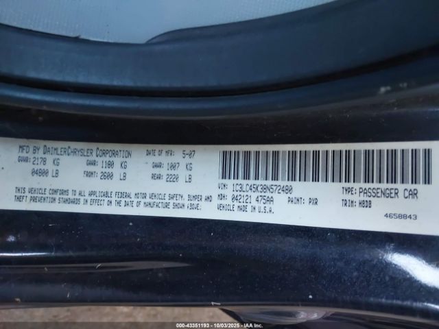 2008 CHRYSLER SEBRING 1C3LC45K38N572480 Photo 8