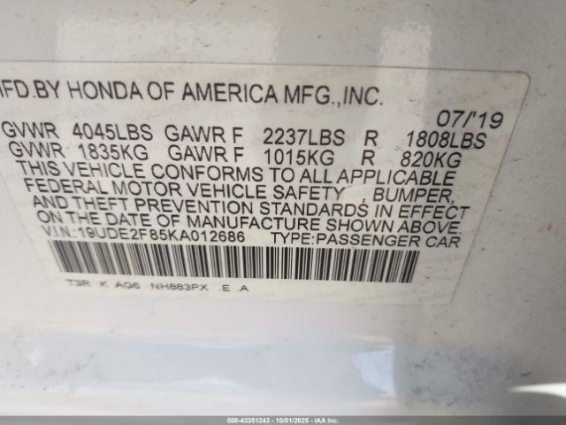 2019 ACURA ILX 19UDE2F85KA012686 Photo 8