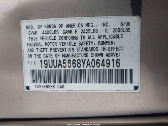 2000 ACURA TL 19UUA5668YA064916 Photo 8