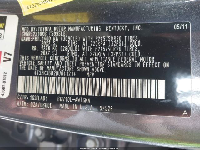 2011 TOYOTA VENZA 4T3ZK3BB2BU041214 Photo 8