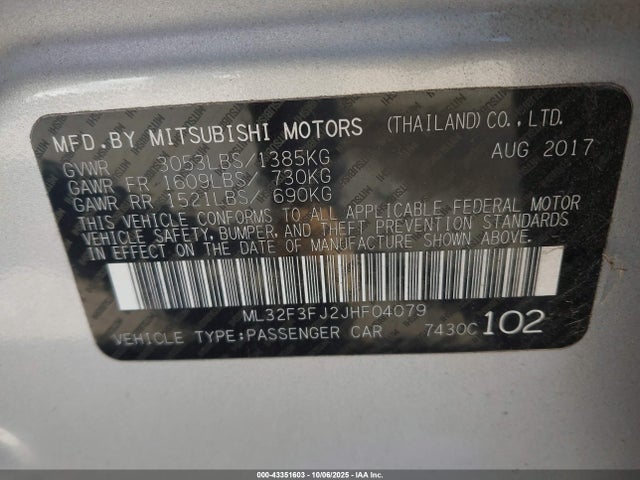 2018 MITSUBISHI MIRAGE G4 ML32F3FJ2JHF04079 Photo 8