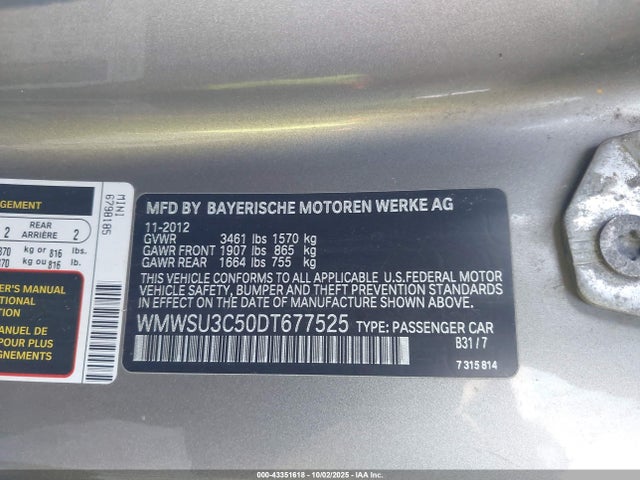 2013 MINI HARDTOP WMWSU3C50DT677525 Photo 8