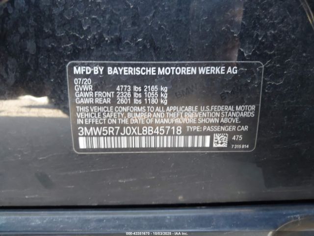 2020 BMW 330I 3MW5R7J0XL8B45718 Photo 8