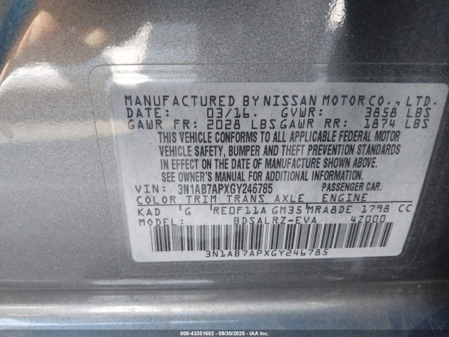 Nissan SENTRA SR 2016 3N1AB7APXGY246785 Image 25