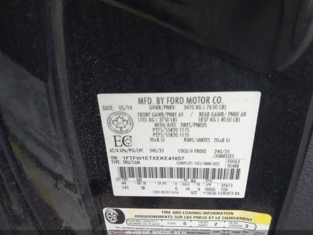 2014 FORD F-150 1FTFW1ETXEKE41857 Photo 8