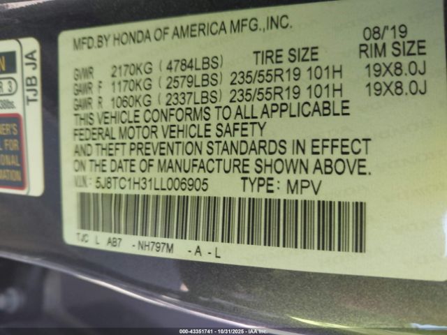 2020 ACURA RDX 5J8TC1H31LL006905 Photo 8