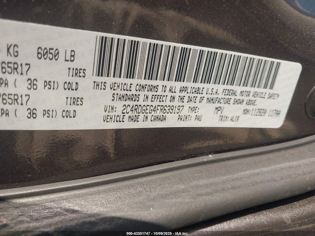2015 DODGE GRAND CARAVAN 2C4RDGEG4FR639197 Photo 8