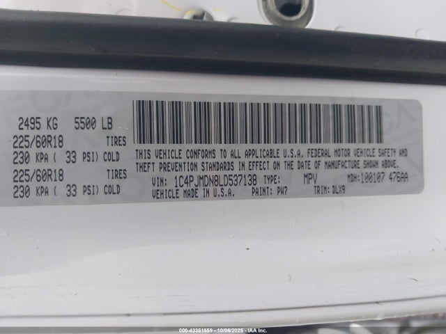 1C4PJMDN8LD537138 Jeep 2020