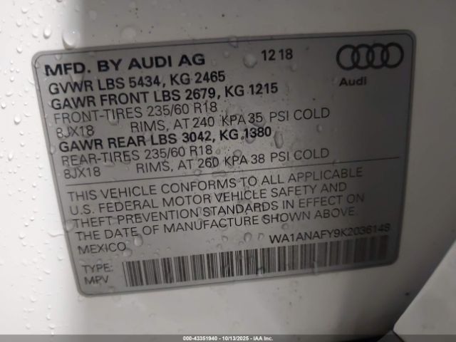 2019 AUDI Q5 WA1ANAFY9K2036148 Photo 8
