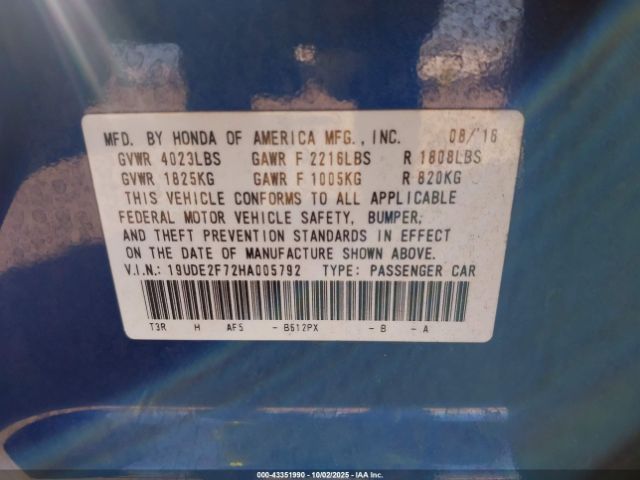 2017 ACURA ILX 19UDE2F72HA005792 Photo 8