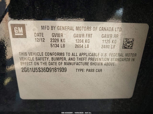 2013 CADILLAC XTS 2G61U5S36D9181939 Photo 8