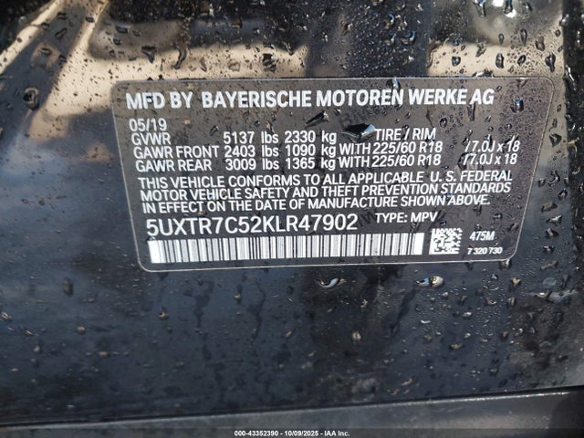 2019 BMW X3 5UXTR7C52KLR47902 Photo 8