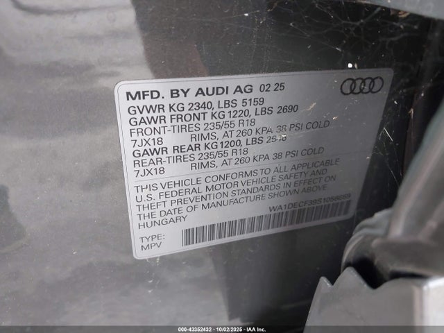 2025 AUDI Q3 WA1DECF39S1056659 Photo 8