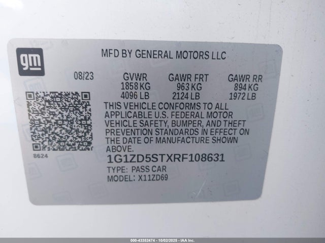 1G1ZD5STXRF108631 Chevrolet lfv