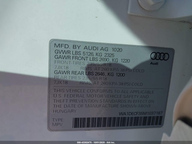 2021 AUDI Q3 WA1DECF35M1037187 Photo 8