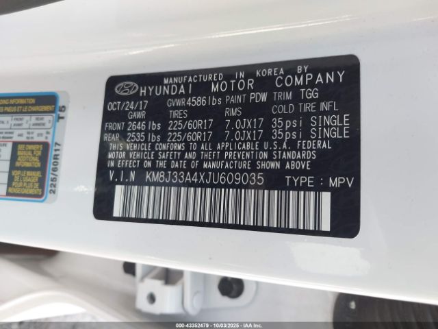 2018 HYUNDAI TUCSON KM8J33A4XJU609035 Photo 8