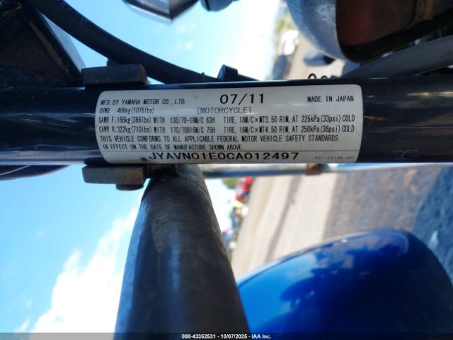 2012 YAMAHA XVS950 JYAVN01E0CA012497 Photo 9