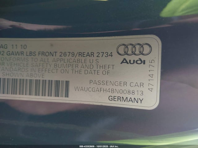 2011 AUDI S5 WAUCGAFH4BN008813 Photo 8