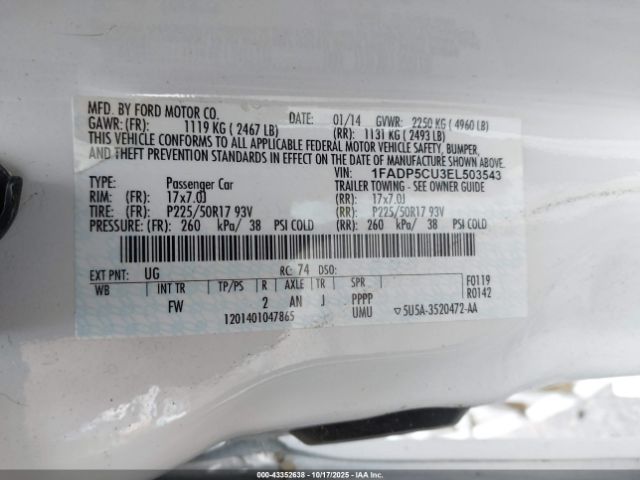 2014 FORD C-MAX ENERGI 1FADP5CU3EL503543 Photo 8