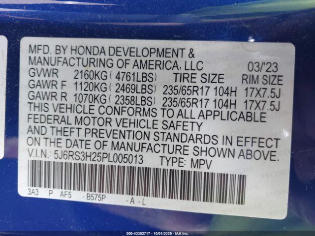 2023 HONDA CR-V 5J6RS3H25PL005013 Photo 8