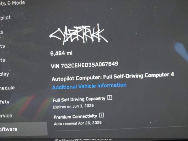 2025 TESLA CYBERTRUCK 7G2CEHED3SA067649 Photo 6