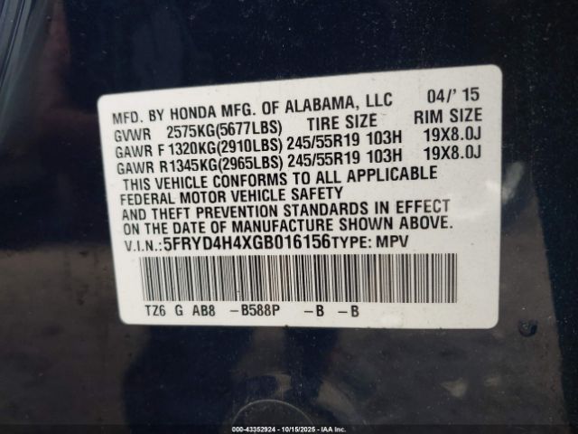 2016 ACURA MDX 5FRYD4H4XGB016156 Photo 8