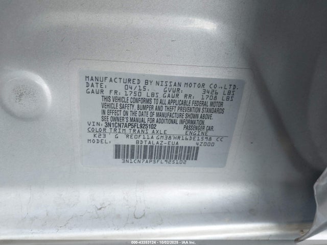 Nissan 2015 2015 3N1CN7AP5FL925102 Image 9