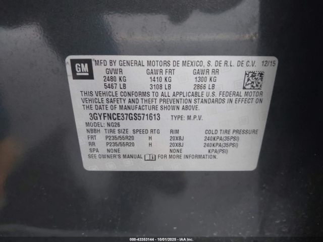 2016 CADILLAC SRX 3GYFNCE37GS571613 Photo 8