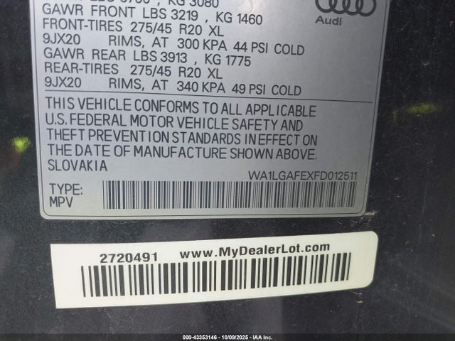 2015 AUDI Q7 WA1LGAFEXFD012511 Photo 8
