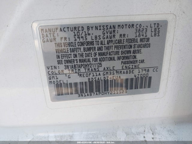 3N1AB7AP0HY211125 Nissan Sentra