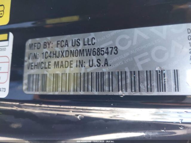 2021 JEEP WRANGLER UNLIMITED 1C4HJXDN0MW685473 Photo 8