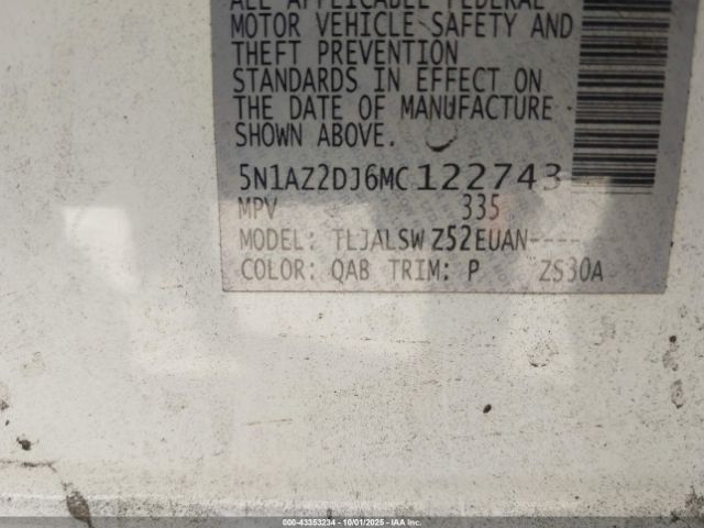 2021 NISSAN MURANO 5N1AZ2DJ6MC122743 Photo 8