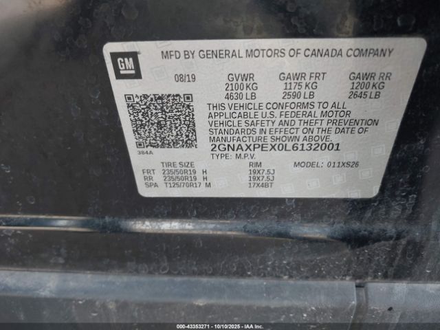 2020 CHEVROLET EQUINOX 2GNAXPEX0L6132001 Photo 8
