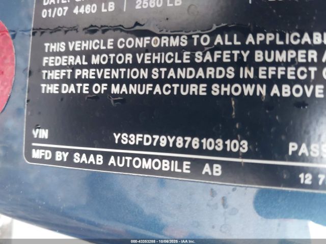 2007 SAAB 9-3 YS3FD79Y876103103 Photo 8