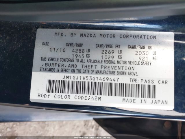 2016 MAZDA MAZDA6 JM1GJ1V53G1469447 Photo 8