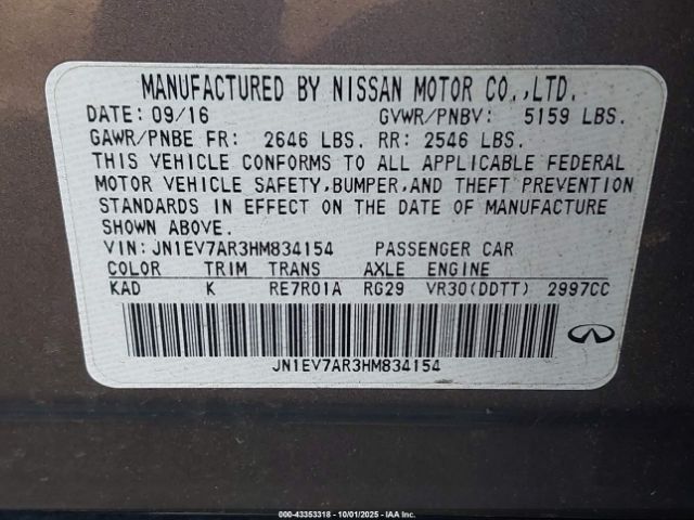 2017 INFINITI Q50 JN1EV7AR3HM834154 Photo 8